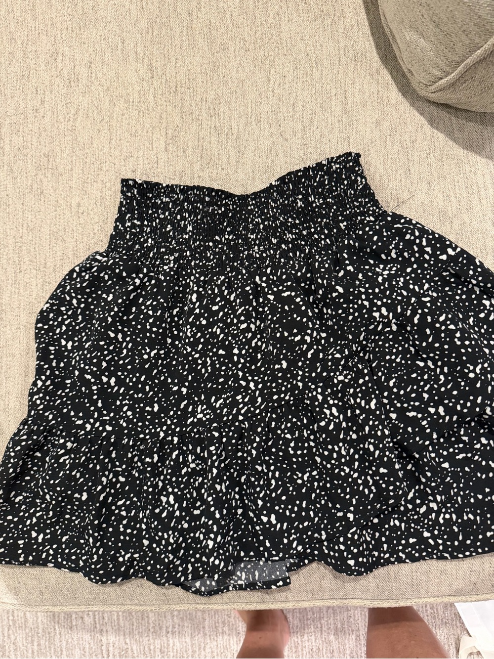 Altar'd State Black and White Speckle Midi Skirt